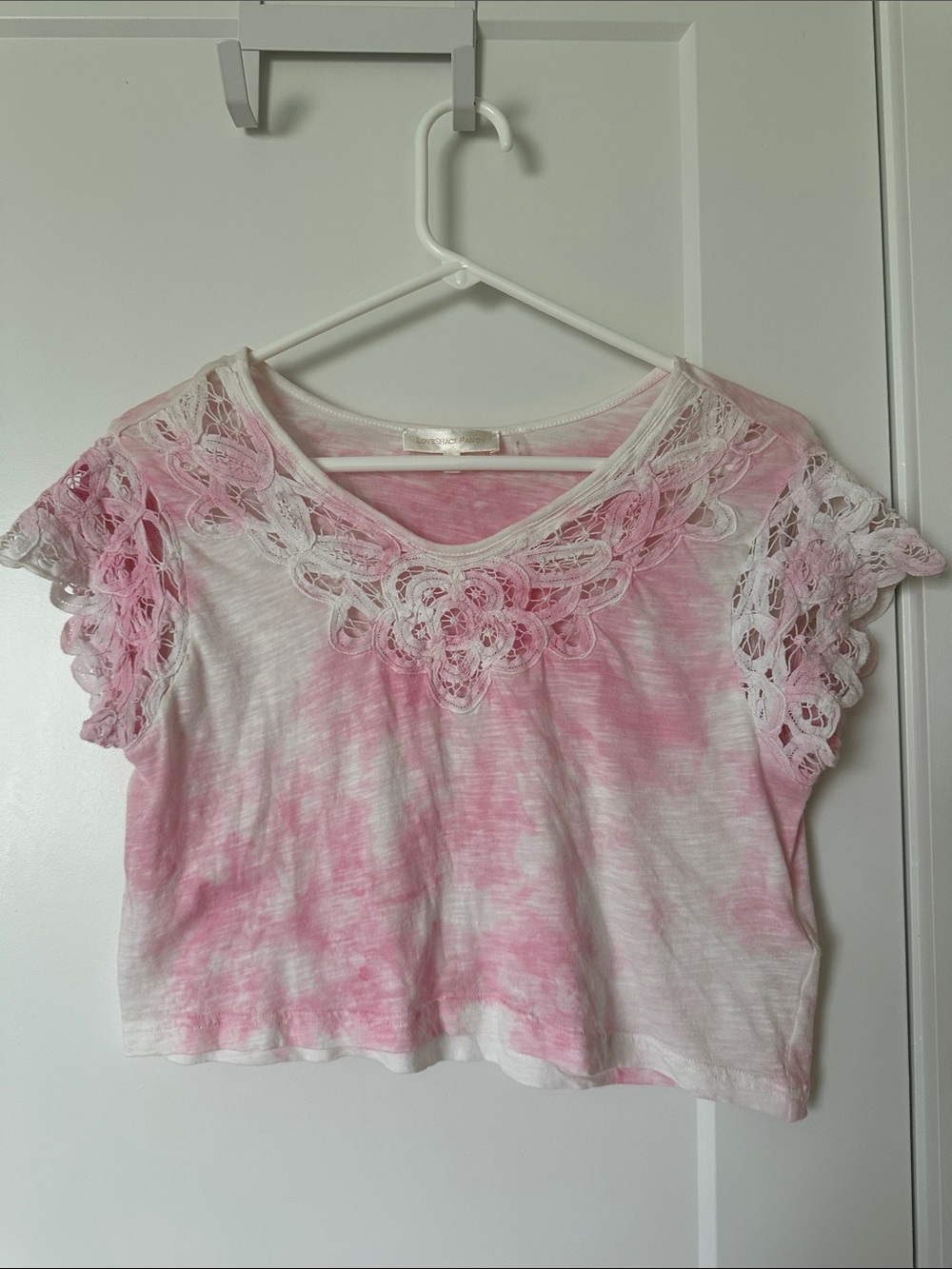 LoveShackFancy Rubin Cropped T-Shirt | Pink